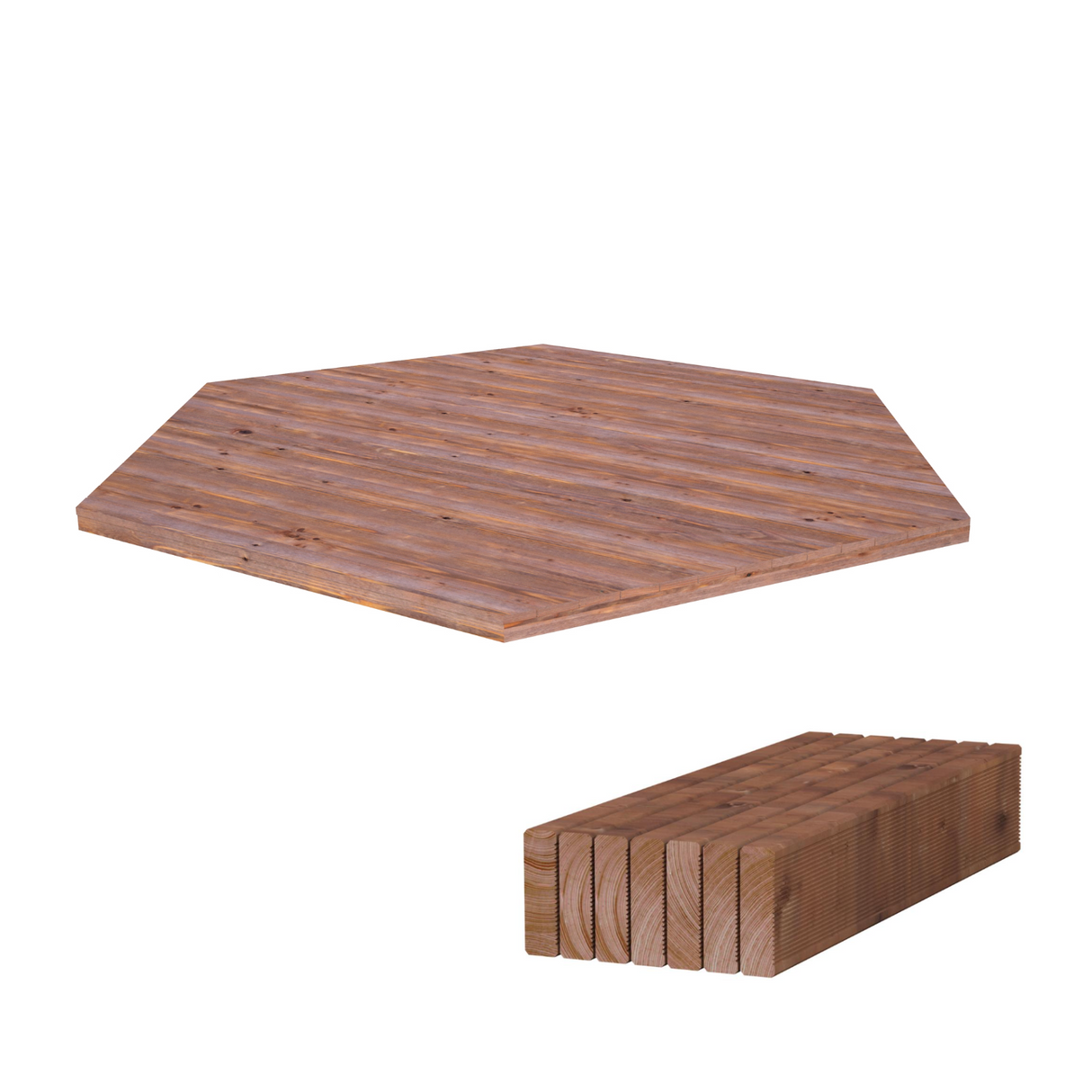 Betty põrand 9.9m2 (3.84x3.37m | 28mm) Süvaimmutatud terrassilauad Betty 9.9 paviljonile