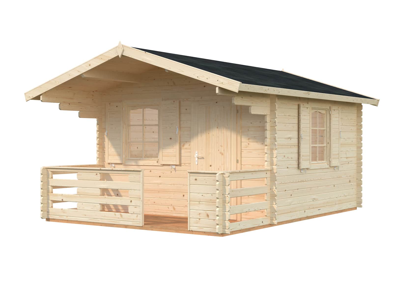 Emma 10.4+4.2m2 (3.3x3.3m | 34mm) Alpi stiilis freespruss-aiamaja
