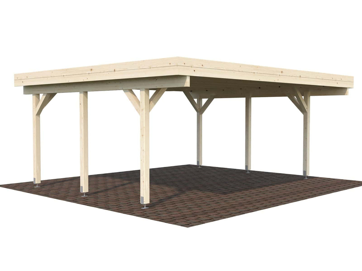 Karl 20.6m2 (5.55x3.72m) Lamekatusega kahekohaline autovarjualune