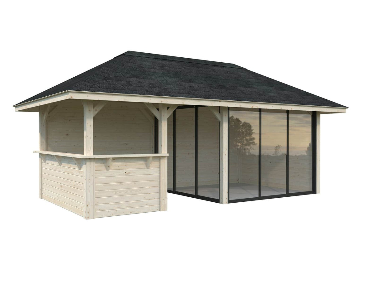 Bianca 16.6m2 Set 207/507 (5.88x3m) Kahe lükanduksega paviljon väliköögi osaga