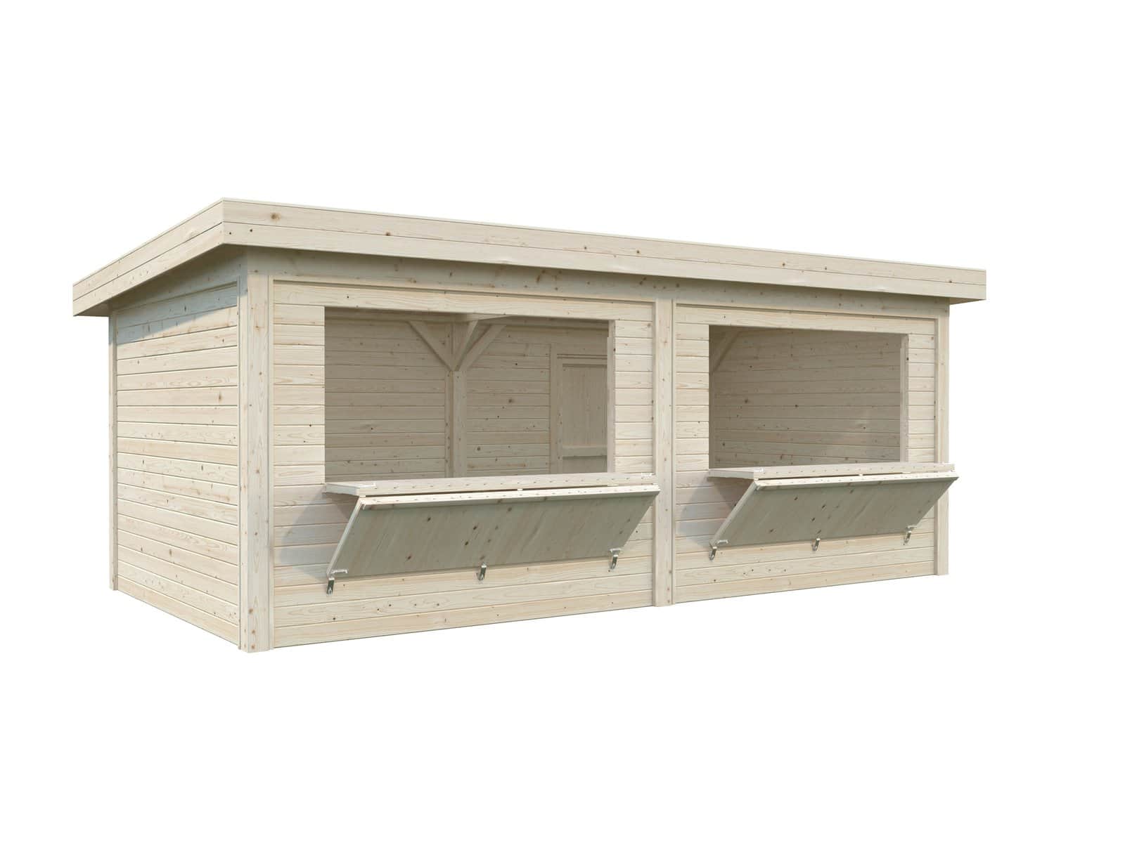 Lenna 16.6m2 Set 311 (5.88x3m) Lamekatuse ja kahe luugiga kiosk