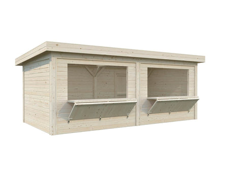 Lenna 16.6m2 Set 311 (5.88x3m) Lamekatuse ja kahe luugiga kiosk