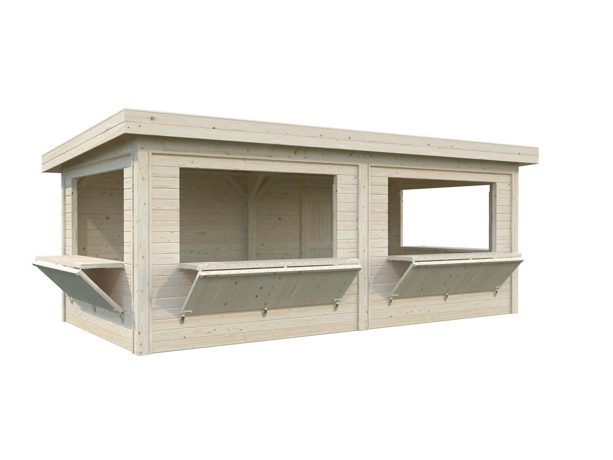 Lenna 16.6m2 Set 312 (5.88x3m) Lamekatuse ja nelja luugiga kiosk