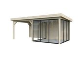 Lenna 16.6m2  Set 406/706 (5.88x3m) Kolme lükandukse ja varikatusega paviljon