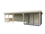 Lenna 24.9m2 Set 416/716 (8.76x3m) Lamekatuse ja kolme lükanduksega suur paviljon väliköögi osaga