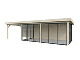Lenna 24.9m2 Set 418/718 (8.76x3m) Lamekatuse ja nelja lükanduksega suur paviljon varikatusega