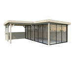 Lenna 24.9m2 Set 423/723 (5.88x5.88m) L-kujuline lamekatusega kolme lükanduksega paviljon