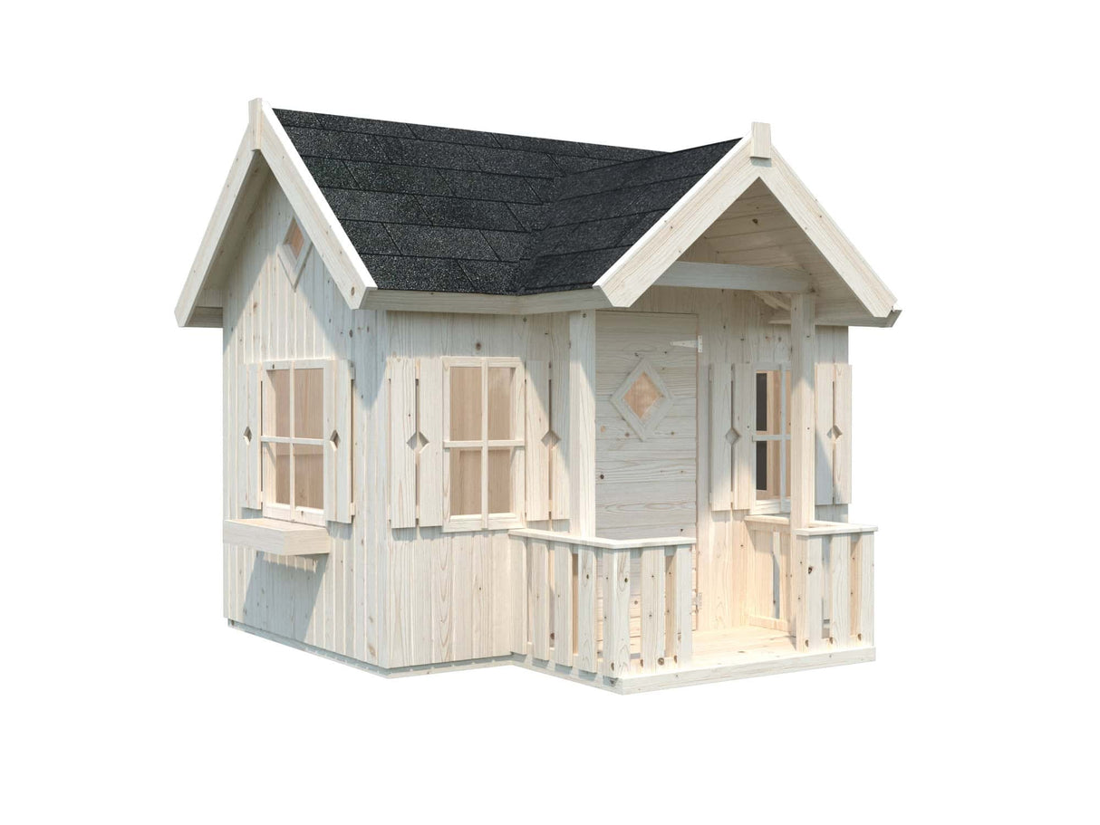 Jennie 3.6m2 (2.33x1.57m | 16mm) valmis seinaelementidest mängumaja