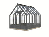 Emilia 8.2m2 (2.4x3.6m | 18mm) Halliks värvitud modernne klaasmaja
