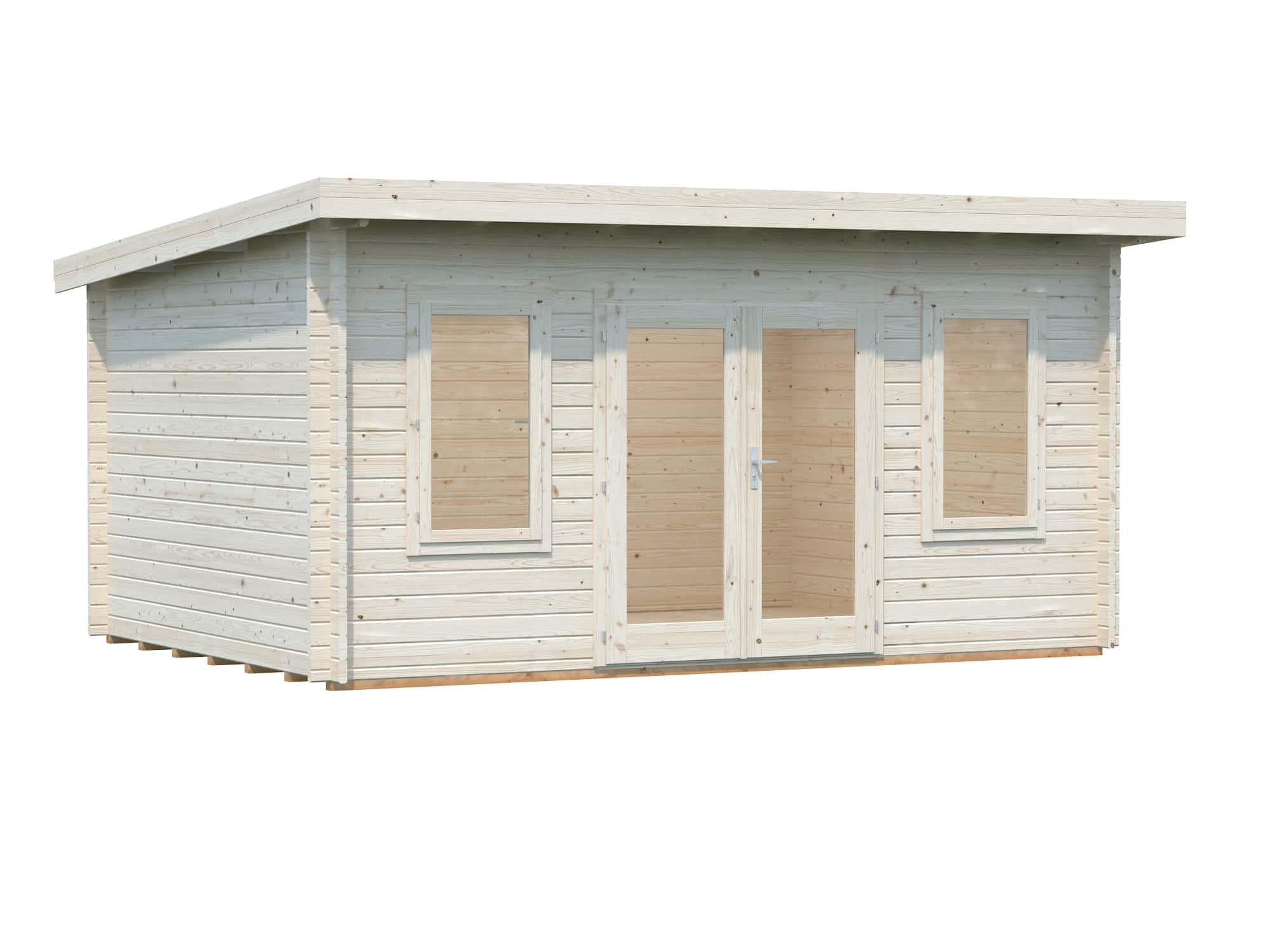 Lisa 14.2m2 (4.5x3.3m | 44mm) Lamekatusega freespruss-aiamaja (uuendatud aastal 2024)