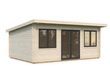 Lisandra 19,4 m² (5,5x4 m | 44 mm) Aiamaja alumiiniumuste ja -akendega