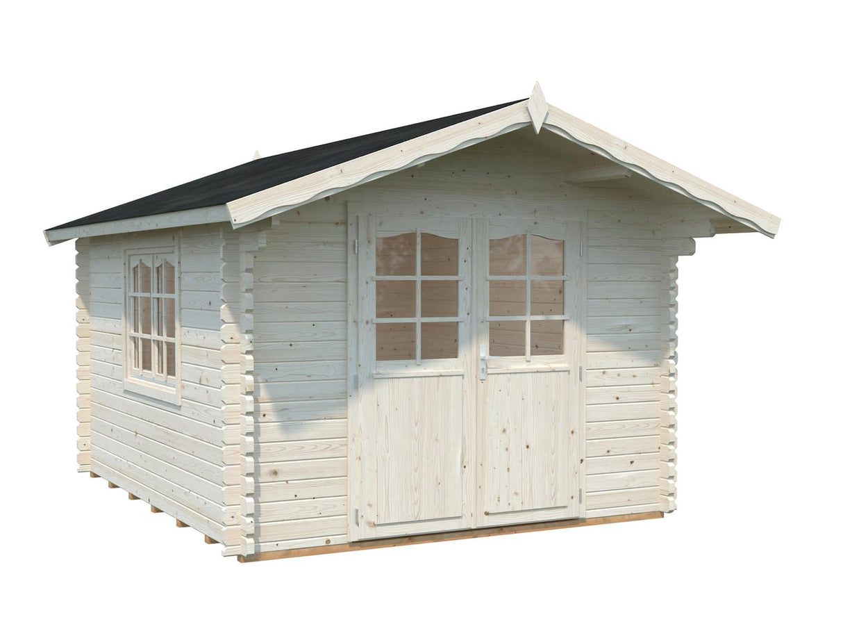 Sally 10.2m2 (3x3.6m | 44mm) Kompaktne traditsiooniline freespruss-aiamaja