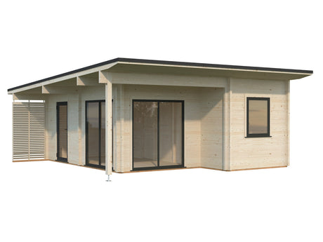 Cecilia 30m2 (5.4x6.7m | 70mm) Neljaruumiline suvemaja alumiiniumakende ja -ustega