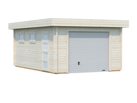 Rasmus 19m2 (3.6x5.5m | 44mm) sektsioonuksega puidust garaaž