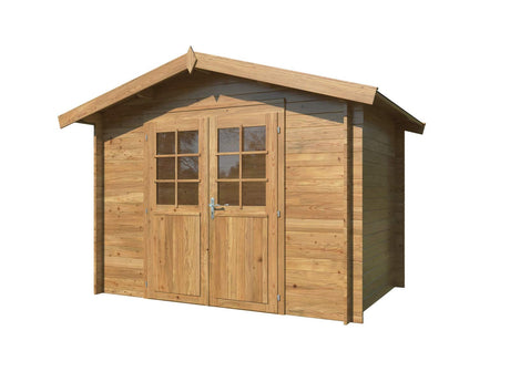 Valentine 4.7m2 (2.76x1.8m | 28mm) Süvaimmutatud freespruss-aiakuur kahepoolse uksega