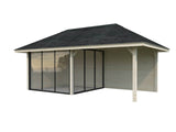 Bianca 16.6m2 Set 205/505 (5.88x3m) Kahe lükandukse ja varikatusega paviljon