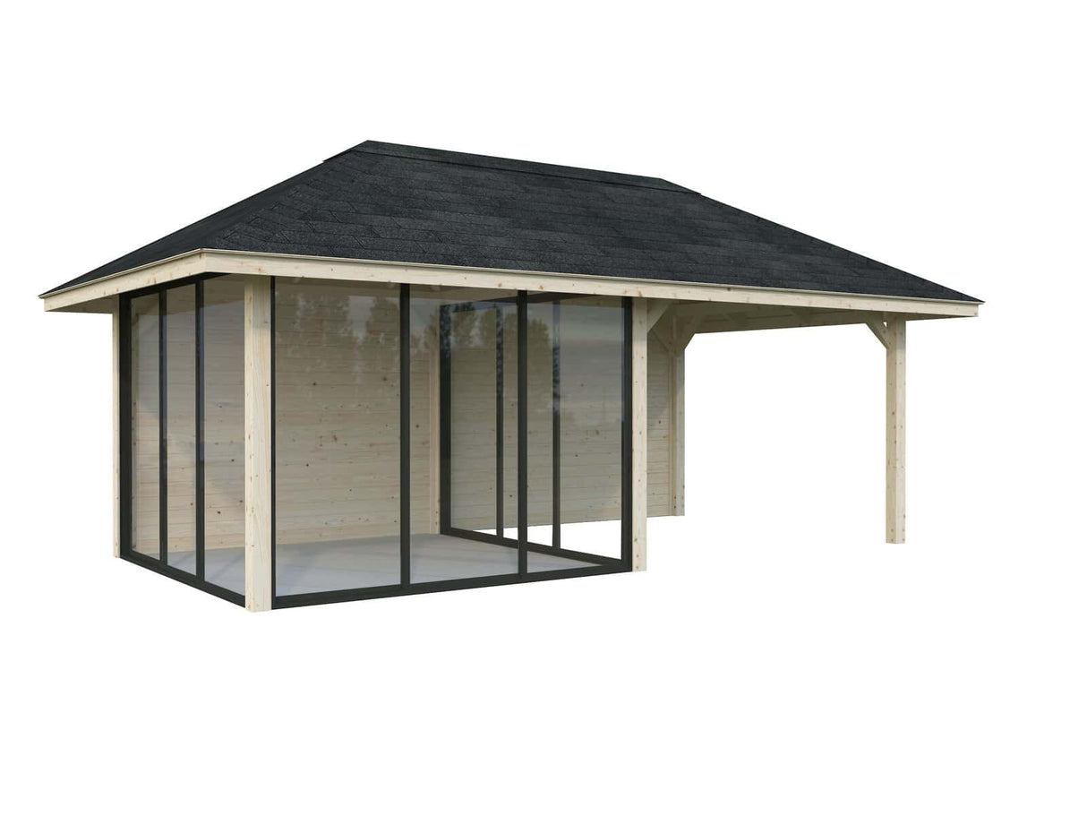 Bianca 16.6m2 Set 206/506 (5.88x3m) Kolme lükandukse ja varikatusega paviljon