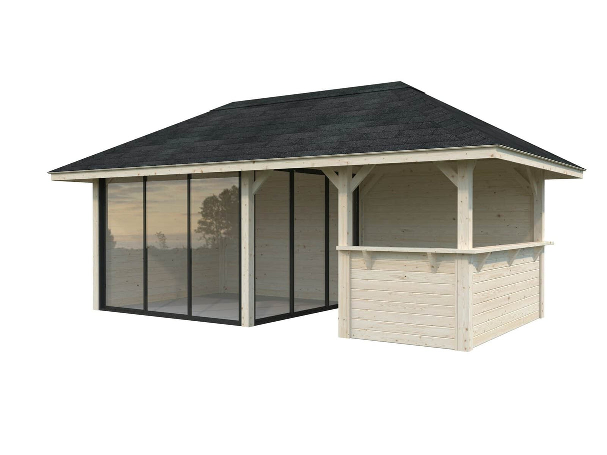 Bianca 16.6m2 Set 207/507 (5.88x3m) Kahe lükanduksega paviljon väliköögi osaga