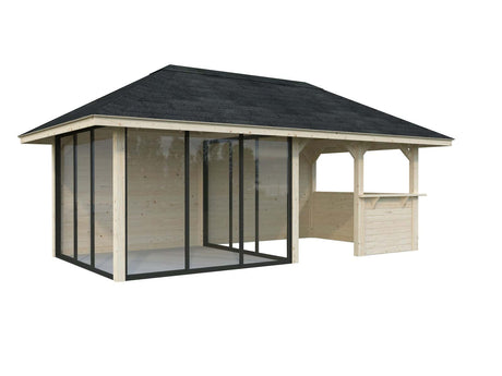 Bianca 16.6m2 Set 208/508 (5.88x3m) Kolme lükanduksega paviljon väliköögi osaga