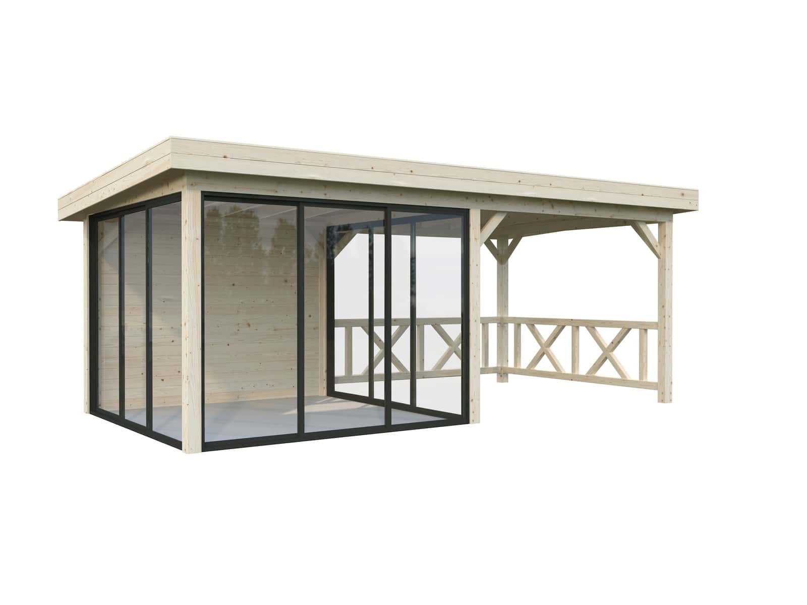 Lenna 16.6m2  Set 404/704 (5.88x3m) Kolme lükanduksega paviljon