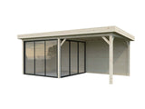 Lenna 16.6m2  Set 405/705 (5.88x3m) Kahe lükandukse ja varikatusega paviljon
