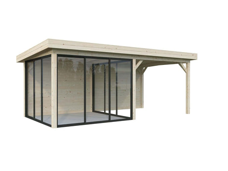Lenna 16.6m2  Set 406/706 (5.88x3m) Kolme lükandukse ja varikatusega paviljon