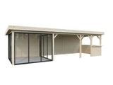 Lenna 24.9m2 Set 416/716 (8.76x3m) Lamekatuse ja kolme lükanduksega suur paviljon väliköögi osaga