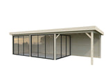 Lenna 24.9m2 Set 417/717 (8.76x3m) Lamekatuse ja kolme lükanduksega suur paviljon varikatusega
