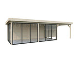 Lenna 24.9m2 Set 418/718 (8.76x3m) Lamekatuse ja nelja lükanduksega suur paviljon varikatusega