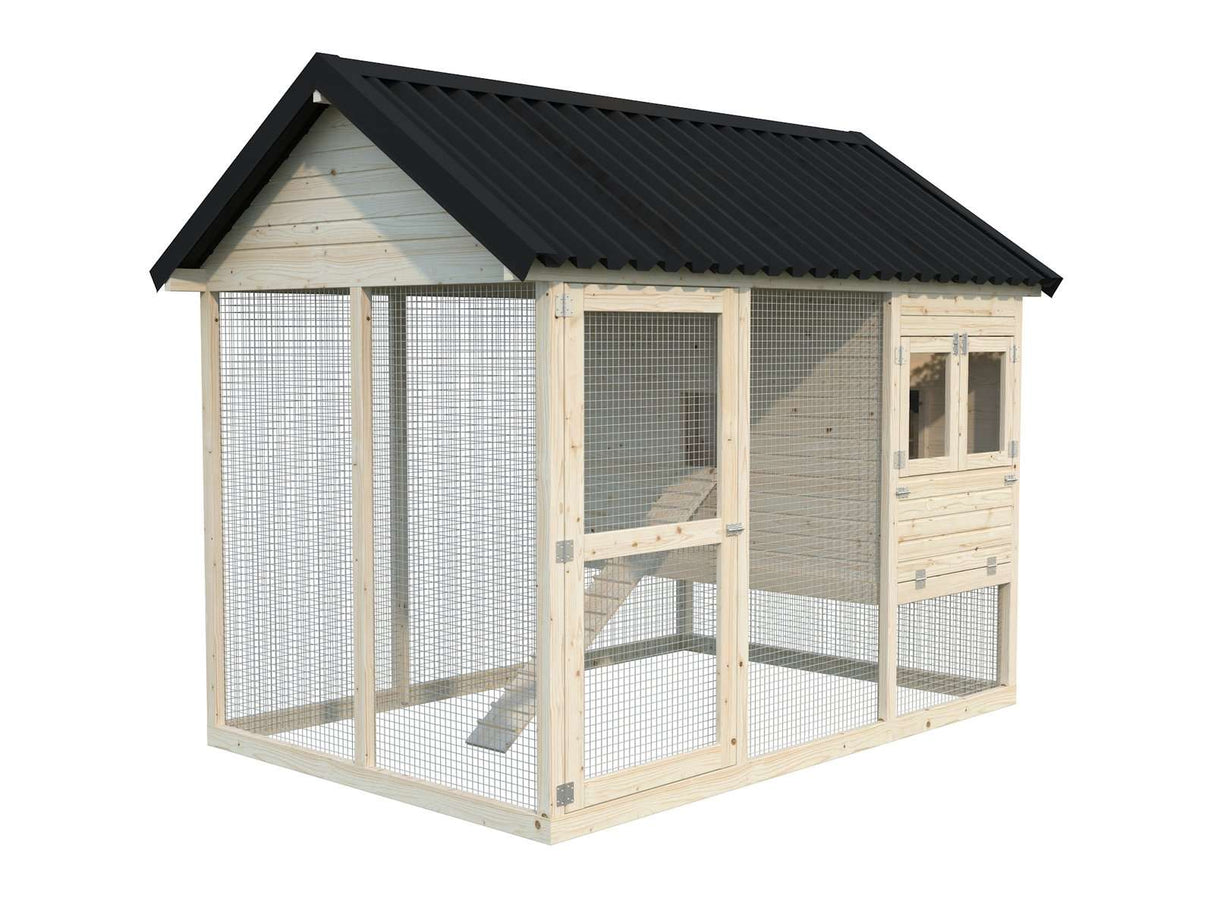 Chick 6.7m2 (2,13x3.16m | 16mm) Metallkatusega puidust kanamaja