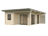 Cecilia 30m2 (5.4x6.7m | 70mm) Neljaruumiline suvemaja alumiiniumakende ja -ustega