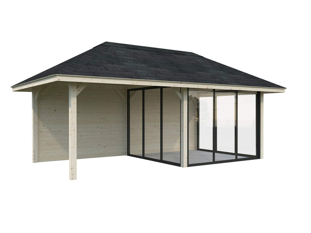 Bianca 16.6m2 Set 206/506 (5.88x3m) Kolme lükandukse ja varikatusega paviljon