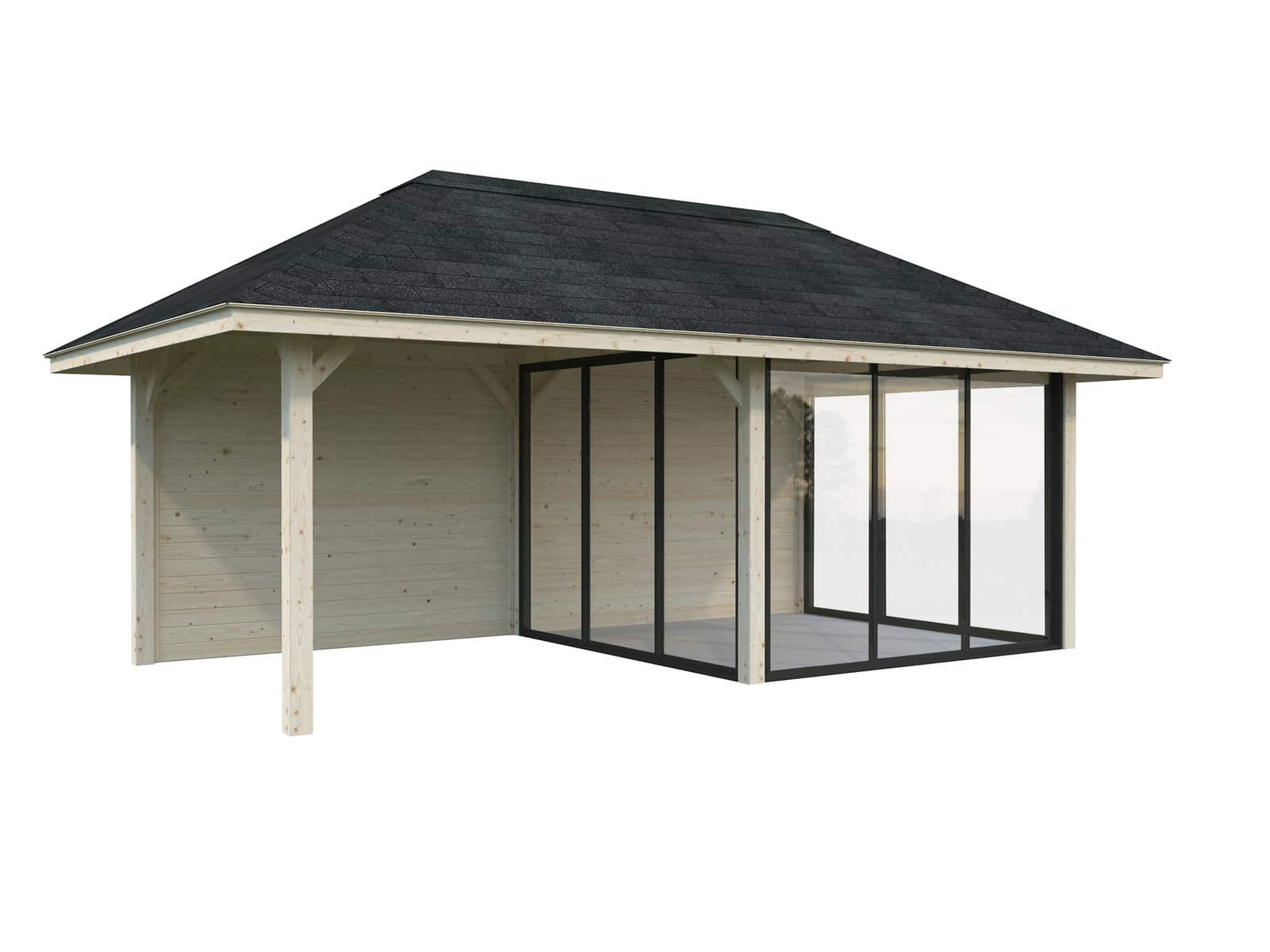 Bianca 16.6m2 Set 206/506 (5.88x3m) Kolme lükandukse ja varikatusega paviljon