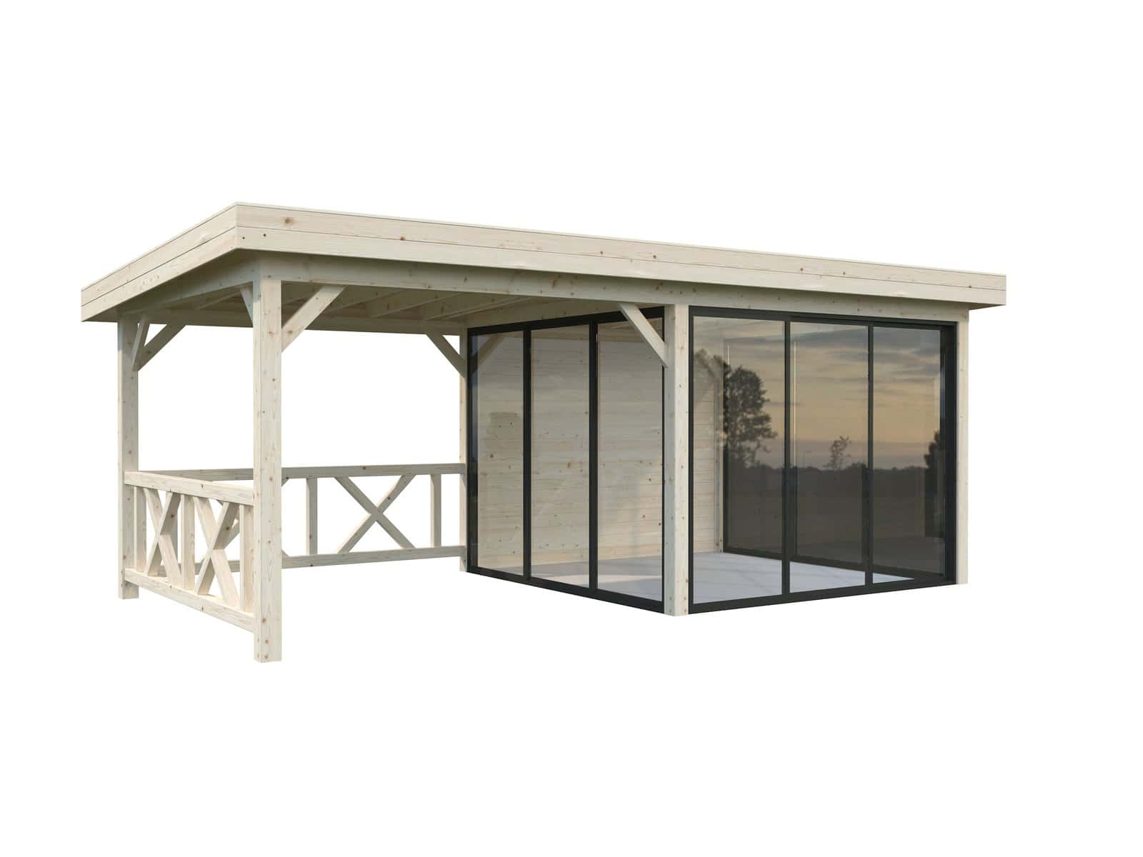 Lenna 16.6m2  Set 404/704 (5.88x3m) Kolme lükanduksega paviljon