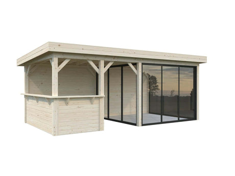 Lenna 16.6 Set 408/708 (5.88x3m) Kolme lükandukse ja väliköögiga paviljon