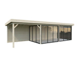 Lenna 24.9m2 Set 418/718 (8.76x3m) Lamekatuse ja nelja lükanduksega suur paviljon varikatusega
