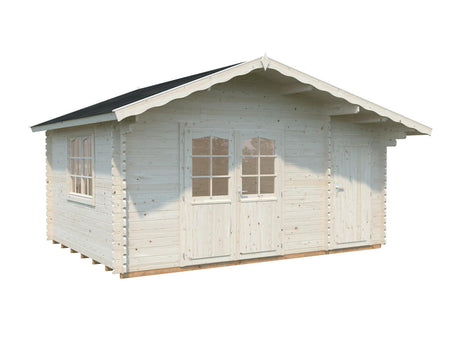 Emma 14.2m2 (4.5x3.3m | 34mm) Alpi stiilis freespruss-aiamaja kuuriosaga