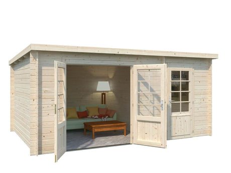 Ella 13.1m2 (4.5x3m | 28mm) Kahe ruumiga klaasustega aiakuur