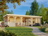 Lenna 24.9m2 Set 415/715 (8.76x3m) Lamekatuse ja kahe lükanduksega suur paviljon väliköögi osaga