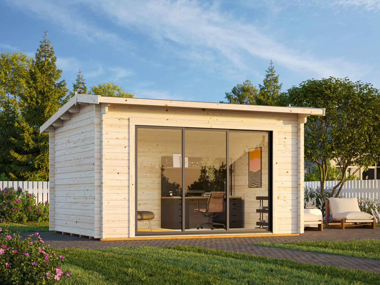 Ines 11.1m2 (3.9x3m | 44mm) Lükandustega freespruss-aiamaja