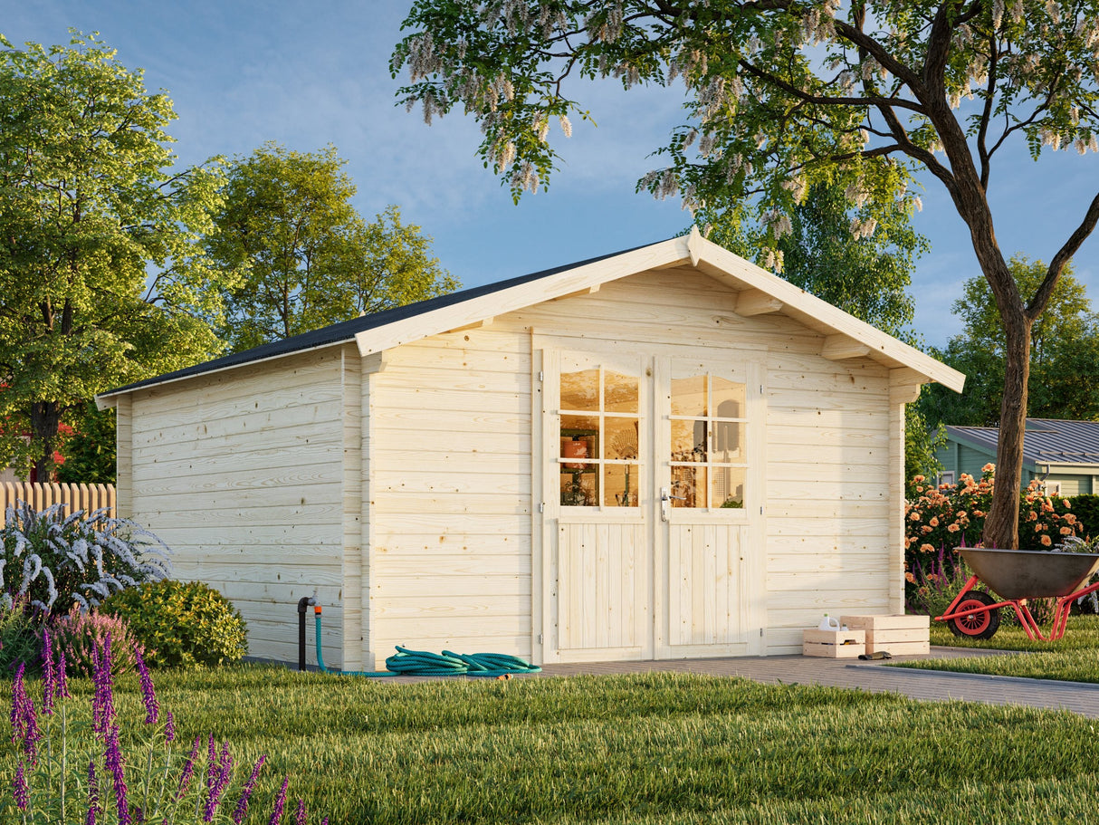 Lotta 13.9m2 (3.8x3.8m | 34mm) Traditsiooniline freespruss-aiamaja