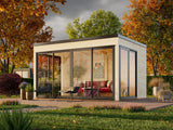 Serena 2 (4,2x3,2 m | 12,6 m² | 44 mm) Modernne klaaspaviljon aeda – alumiiniumuksed ja -aknad (ühekordne või topeltklaas)
