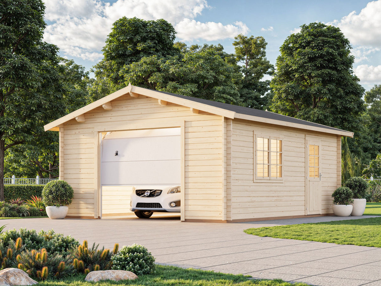 Roger 23.9m2 (4.5x5.5m | 44mm) Sektsioonuksega freespruss-garaaž