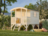 Huck 3.3m2 (1.8x2.03m | 16mm) Valmis seinaelementidest jalgadel mängumaja