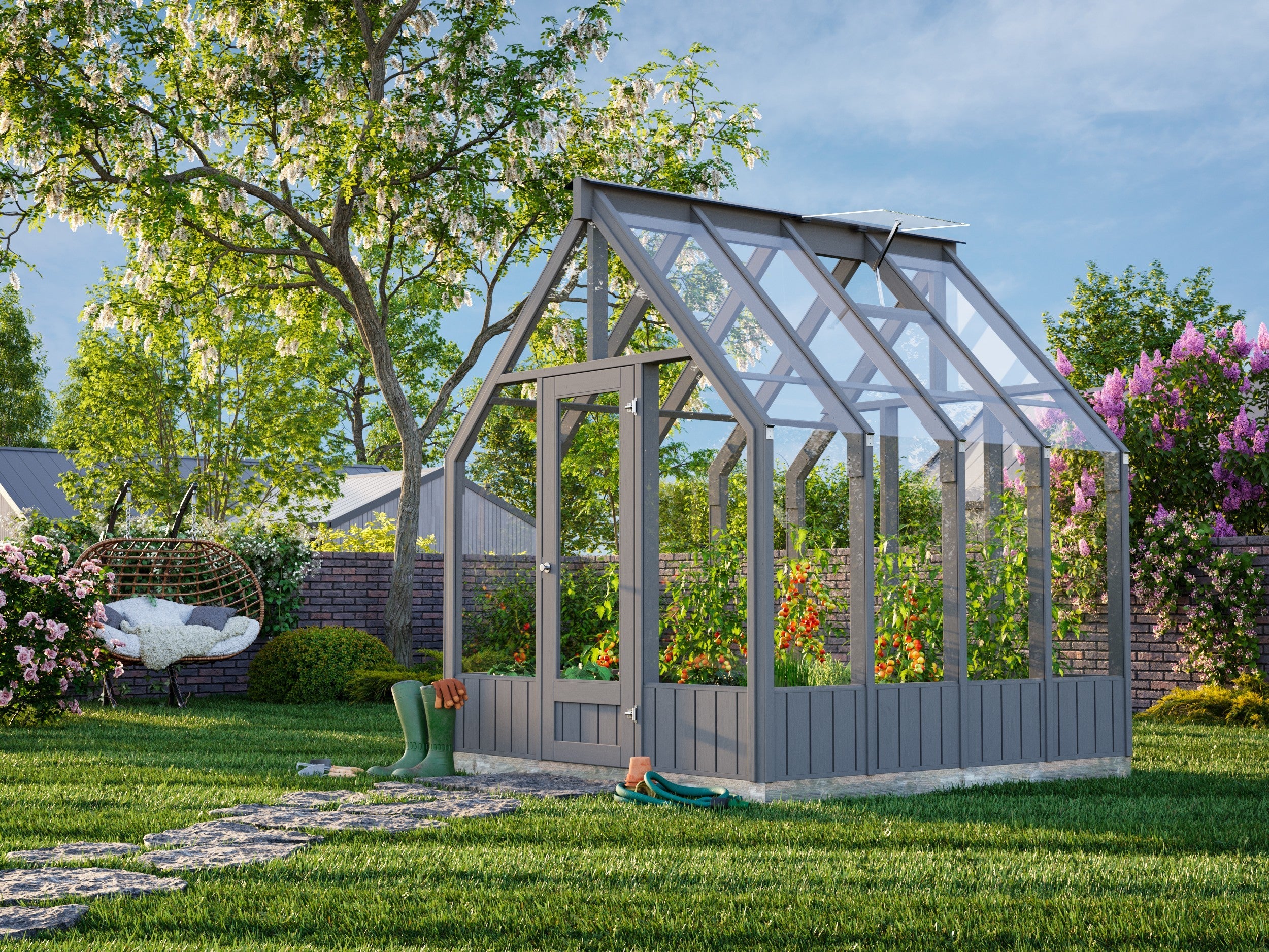Emilia 5,4 m² (2,4x2,4 m | 18 mm) Kasvuhoone – tehases värvitud