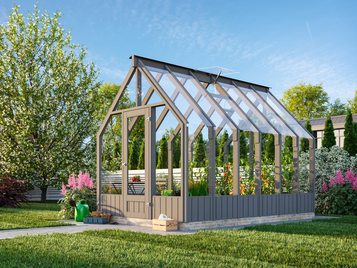 Emilia 8.2m2 (2.4x3.6m | 18mm) Halliks värvitud modernne klaasmaja