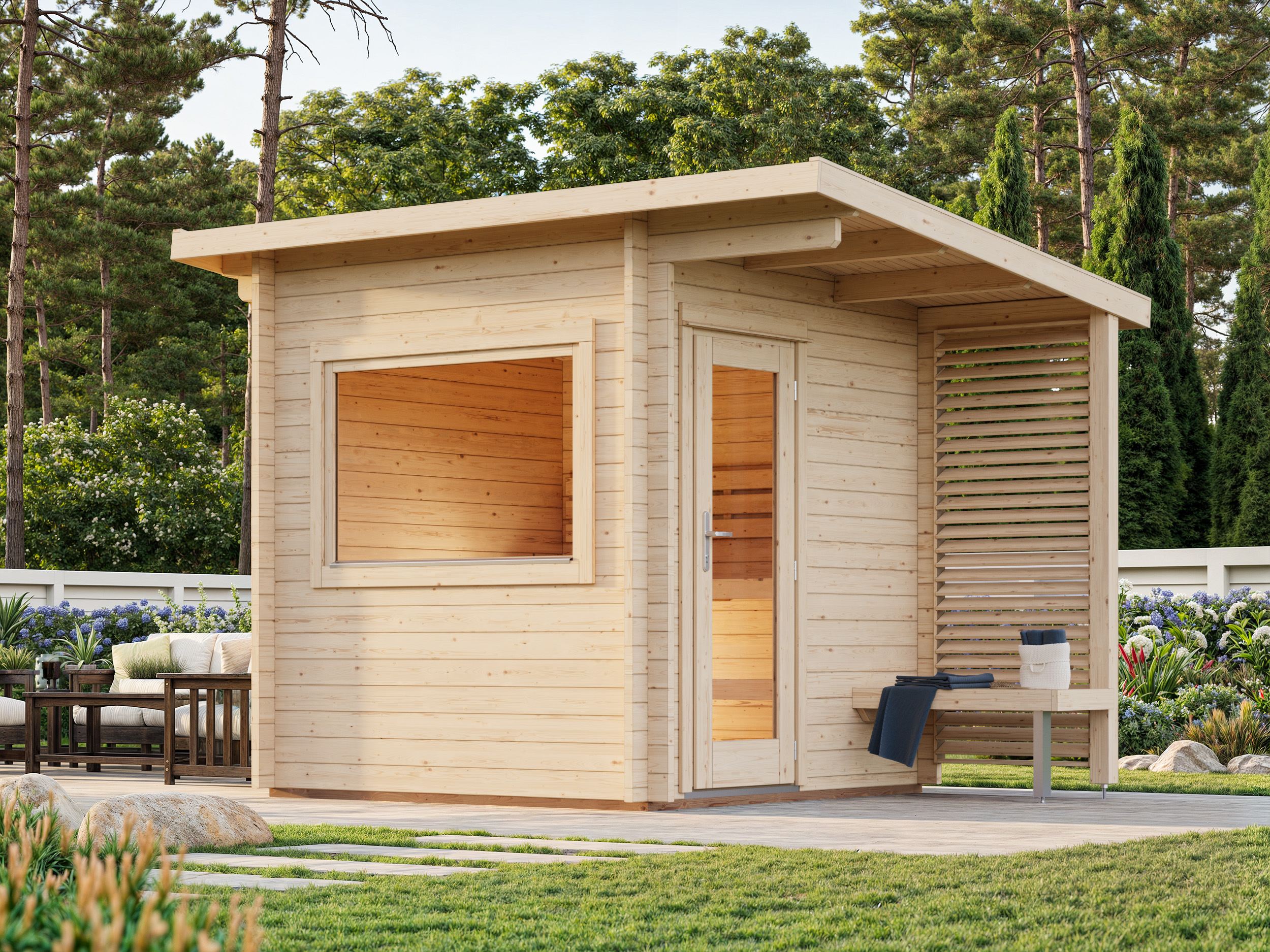 Sanna 4.1m2 (2.1x2.1m | 44mm) Kompaktne saunamajake