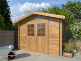 Valentine 4.7m2 (2.76x1.8m | 28mm) Süvaimmutatud freespruss-aiakuur kahepoolse uksega