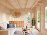 Grace 8.1+8.1m2 5.6x2.9m | 56mm) Liimpuitelementidest aiamaja koos varikatusega