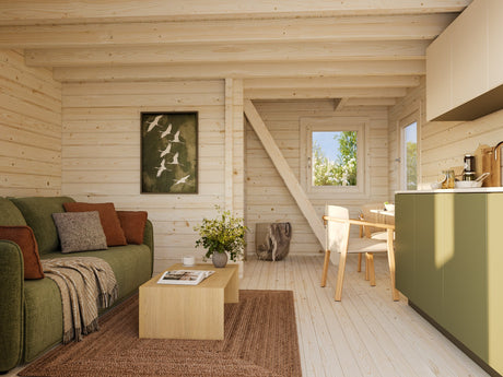 Kendra 18.4m2 (3.99x4.99m | 70mm) Pööninguga freesprussmaja